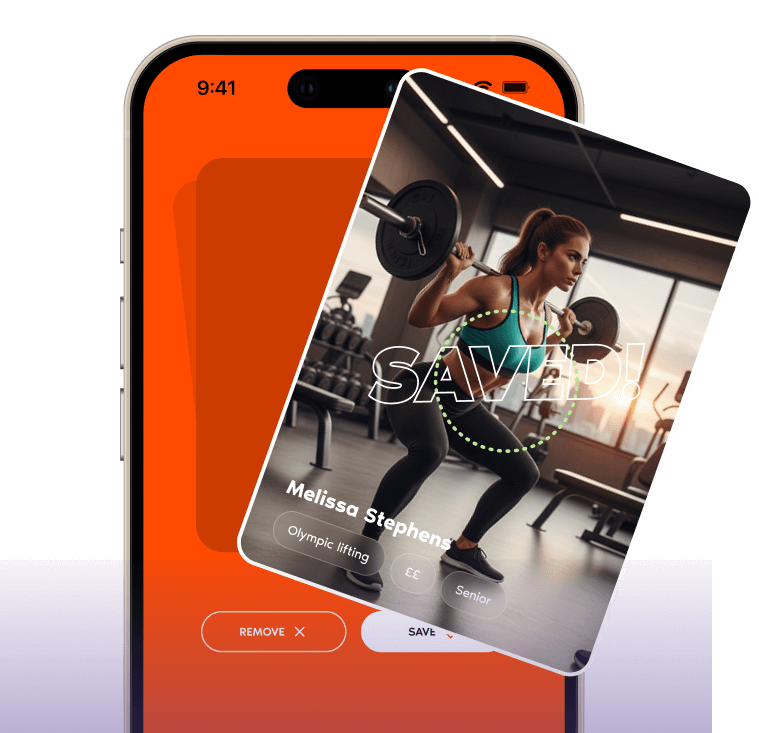 Mobile app showing one-click match confirmation